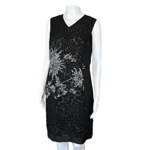 Carol Little Dress Size 10 Silk Floral Lined Sleeveless V-Neck Fairy Business